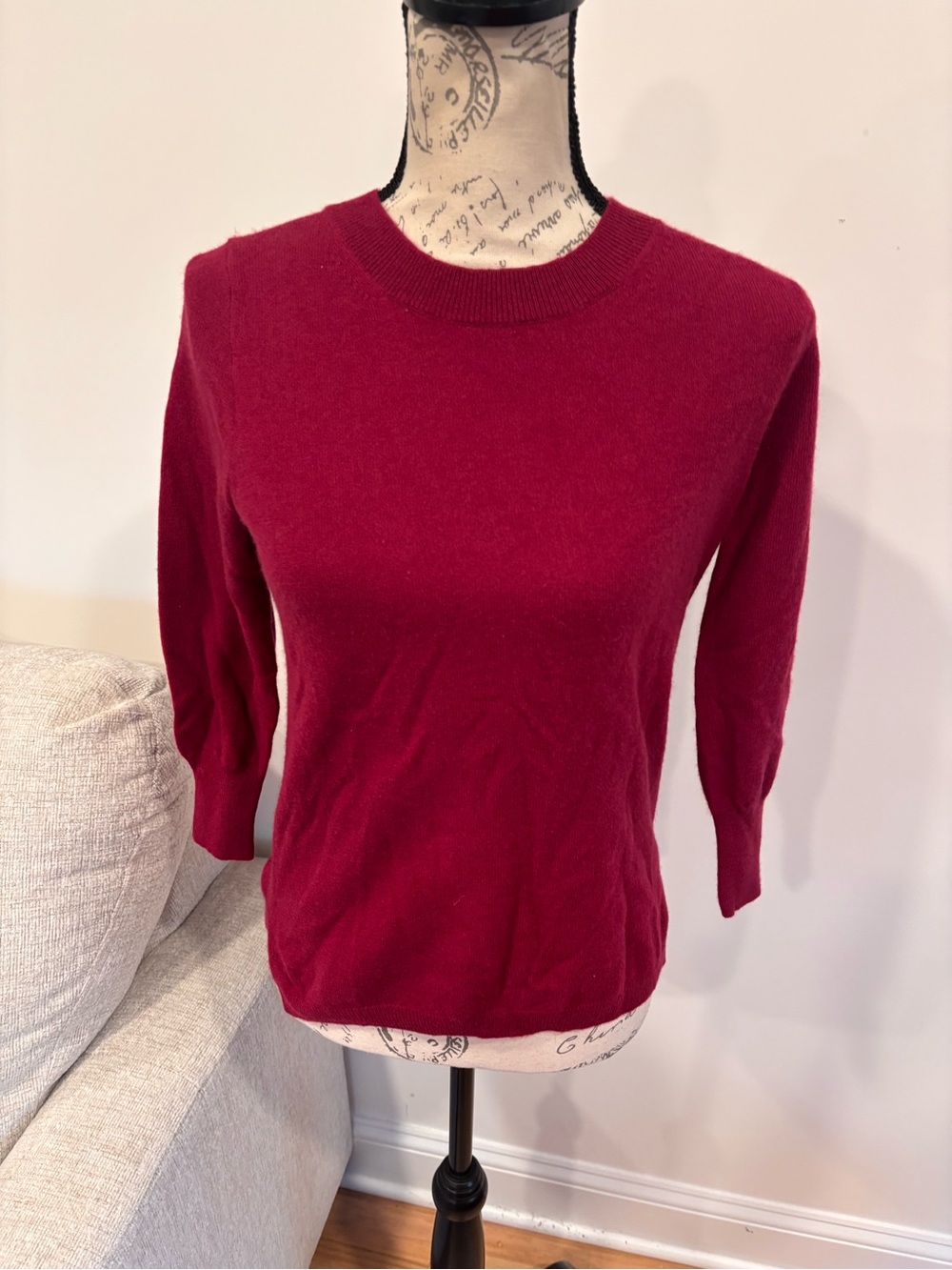 J.Crew oxblood 100% cashmere crewneck sweater size small